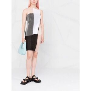 A. Roege Hove Sofie Asymmetric Dress Sleeveless Black White Women's Size M/L NWT